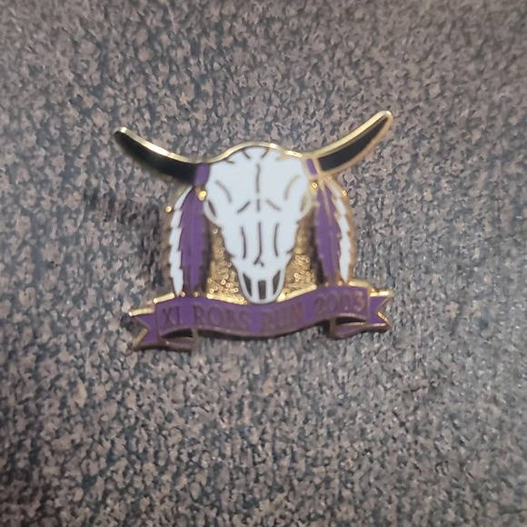 Texas long horn steer skull pin tie tack brooch - Picture 1 of 3